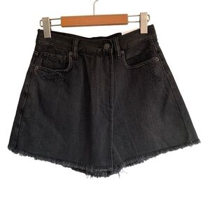 Nwt American Eagle Women's Black Denim Mom Skort- Size 0 or 25W